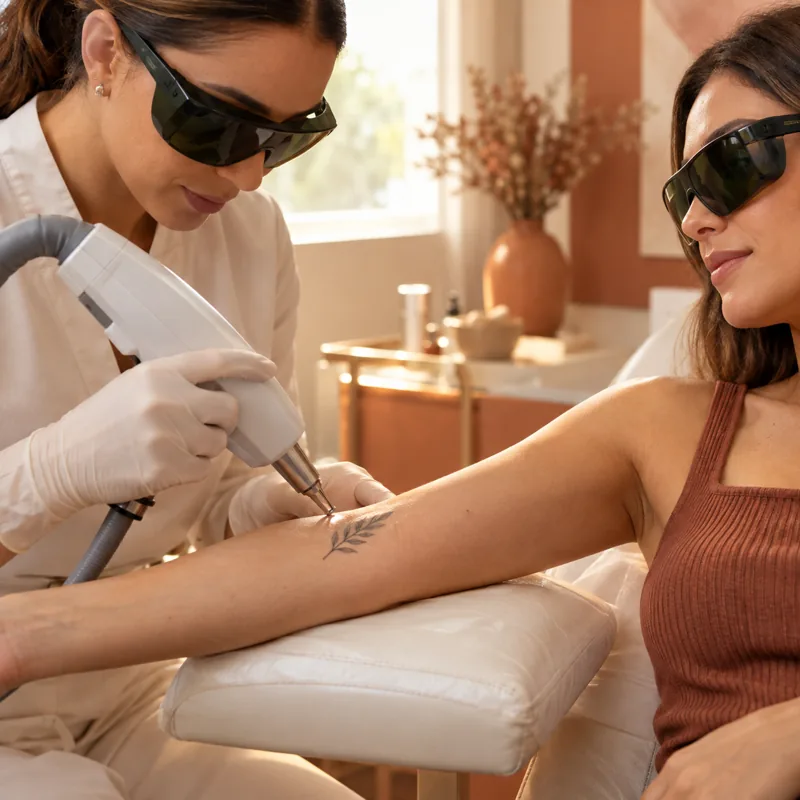 Imagem ilustrativa de despigmentação de tatuagem a laser